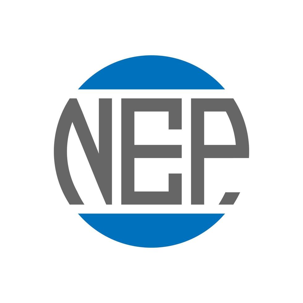 création de logo de lettre nep sur fond blanc. concept de logo de cercle d'initiales créatives nep. conception de lettre nep. vecteur