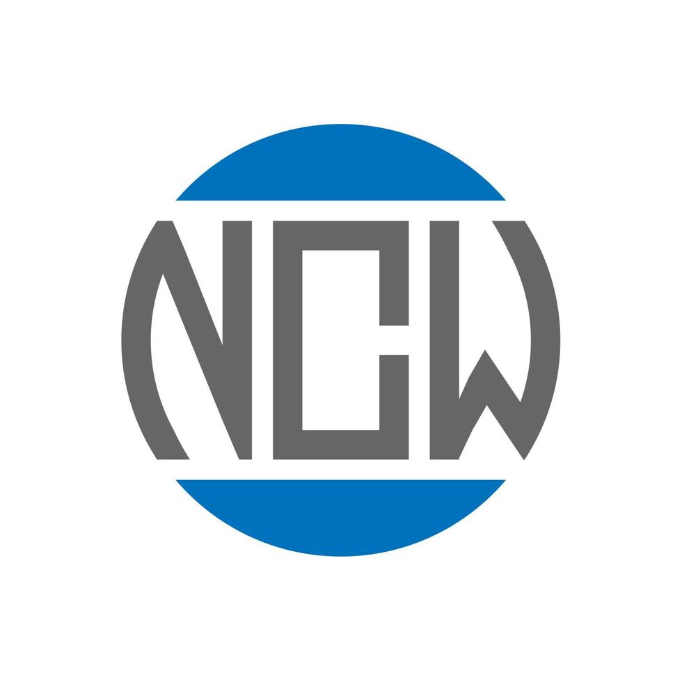 création de logo de lettre ncw sur fond blanc. concept de logo de cercle d'initiales créatives ncw. conception de lettre ncw. vecteur