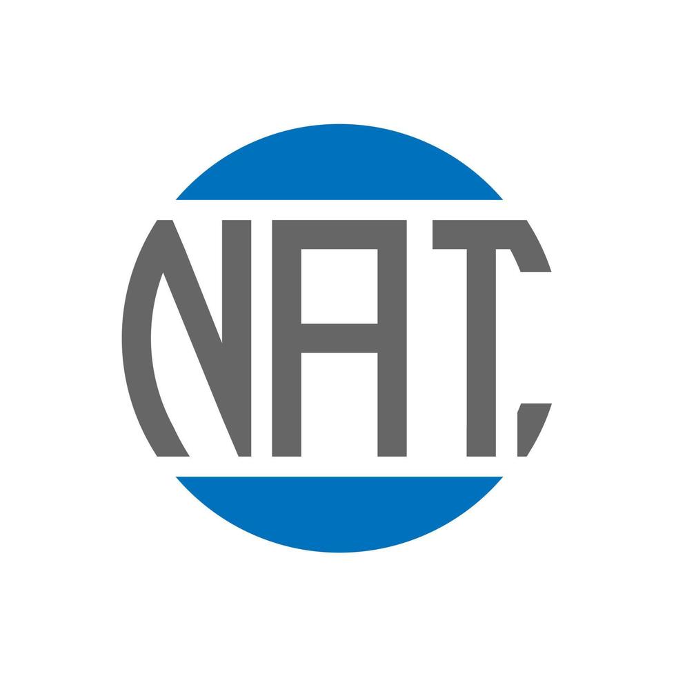 création de logo de lettre nat sur fond blanc. concept de logo de cercle d'initiales créatives nat. conception de lettre nat. vecteur