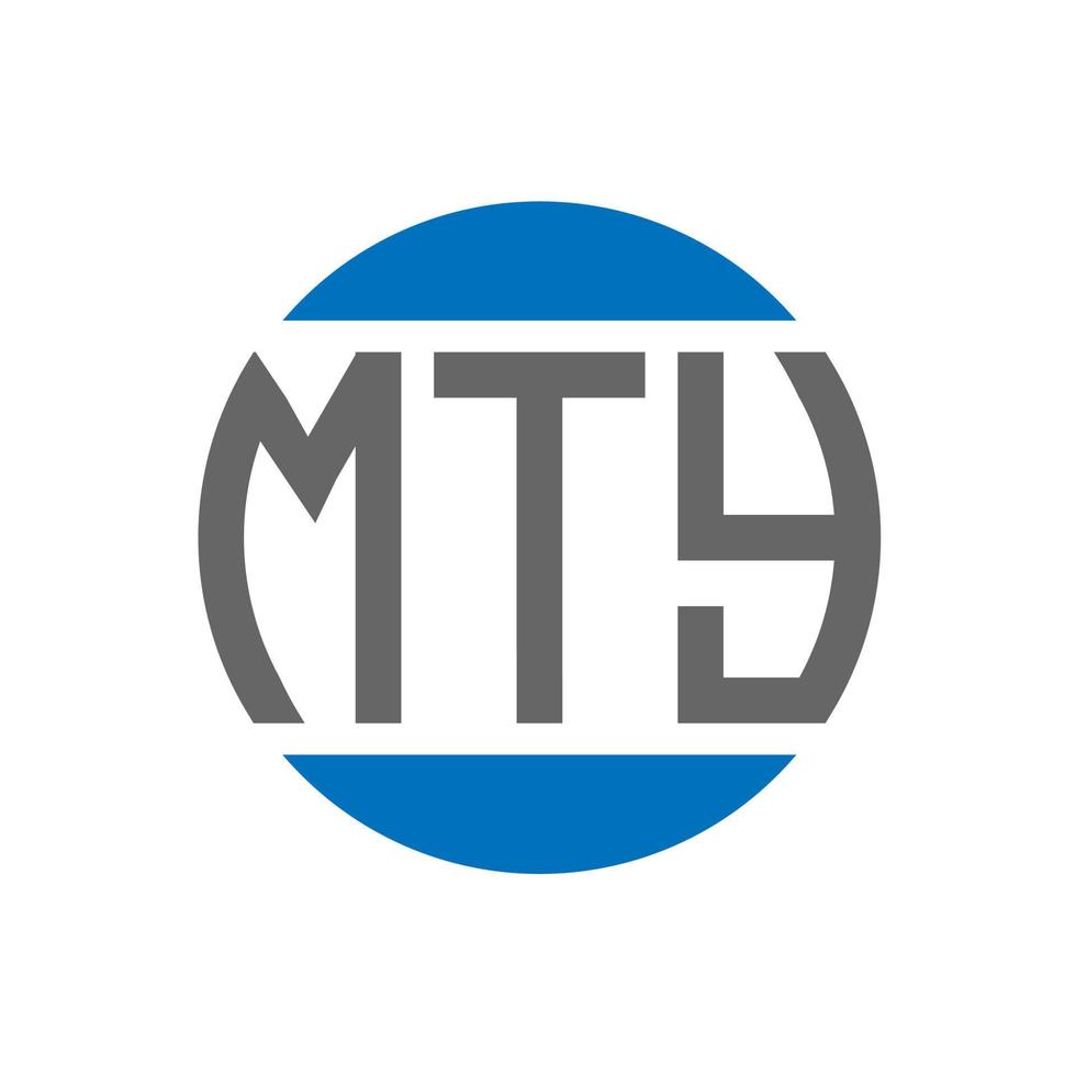 création de logo de lettre mty sur fond blanc. concept de logo de cercle d'initiales créatives mty. conception de lettre mty. vecteur