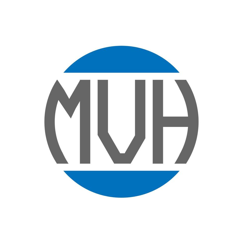 création de logo de lettre mvh sur fond blanc. concept de logo de cercle d'initiales créatives mvh. conception de lettre mvh. vecteur