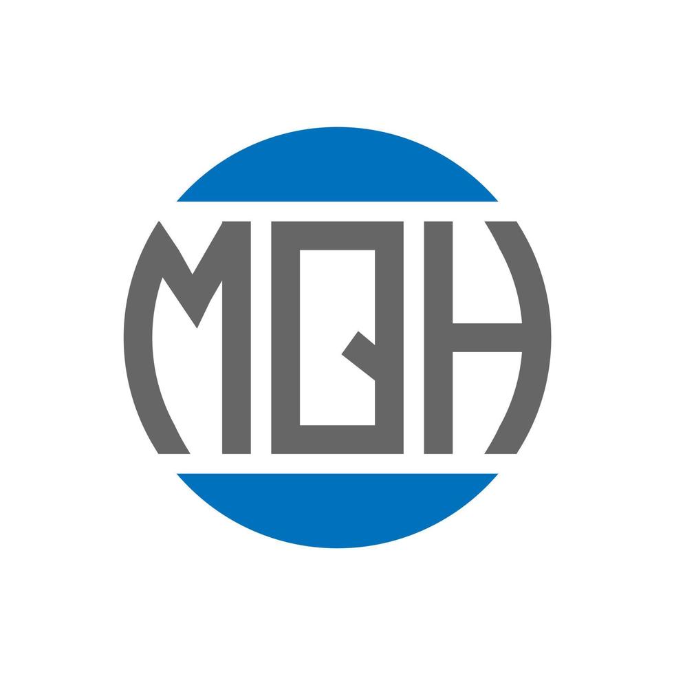 création de logo de lettre mqh sur fond blanc. concept de logo de cercle d'initiales créatives mqh. conception de lettre mqh. vecteur