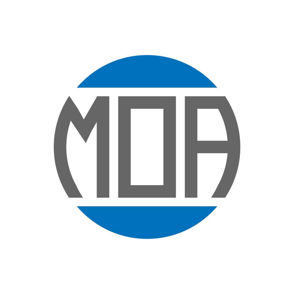 création de logo de lettre moa sur fond blanc. concept de logo de cercle d'initiales créatives moa. conception de lettre moa. vecteur