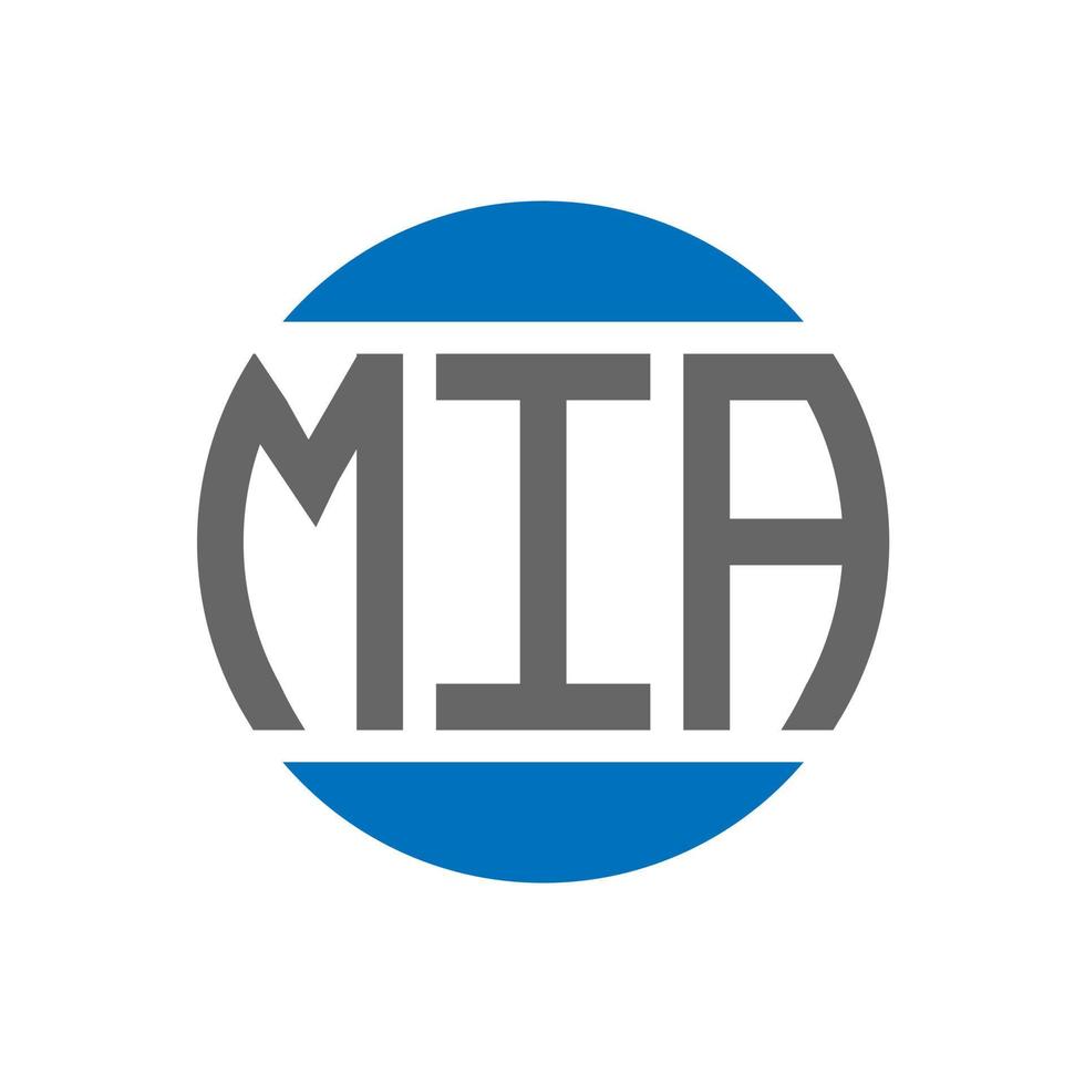 création de logo de lettre mia sur fond blanc. concept de logo de cercle d'initiales créatives mia. conception de lettre mia. vecteur