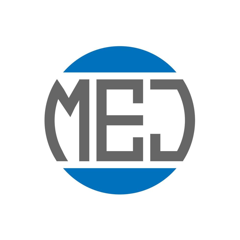 création de logo de lettre mej sur fond blanc. concept de logo de cercle d'initiales créatives mej. conception de lettre mej. vecteur