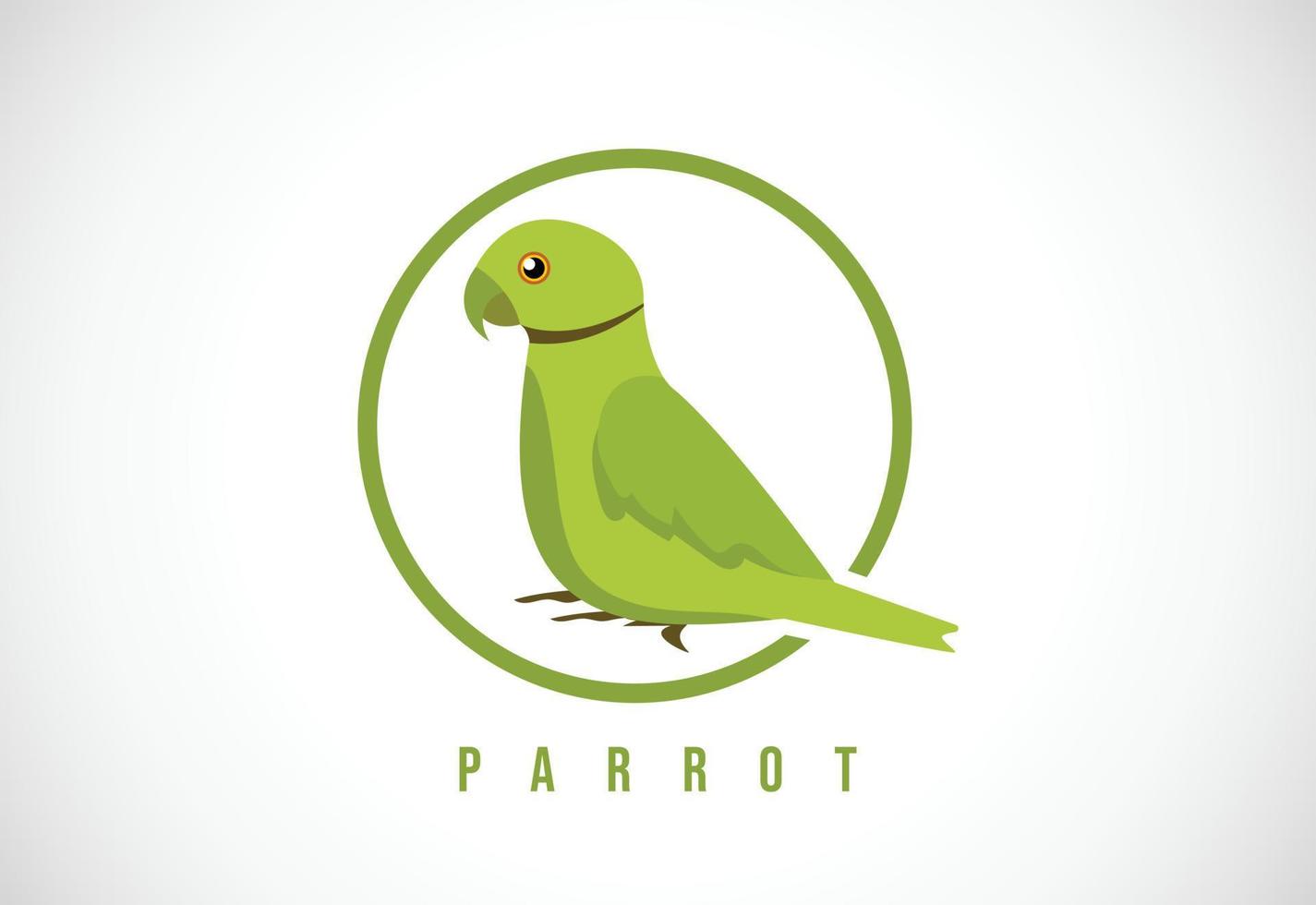 oiseau perroquet dans un cercle. illustration vectorielle de modèle de conception de logo oiseau perroquet vecteur