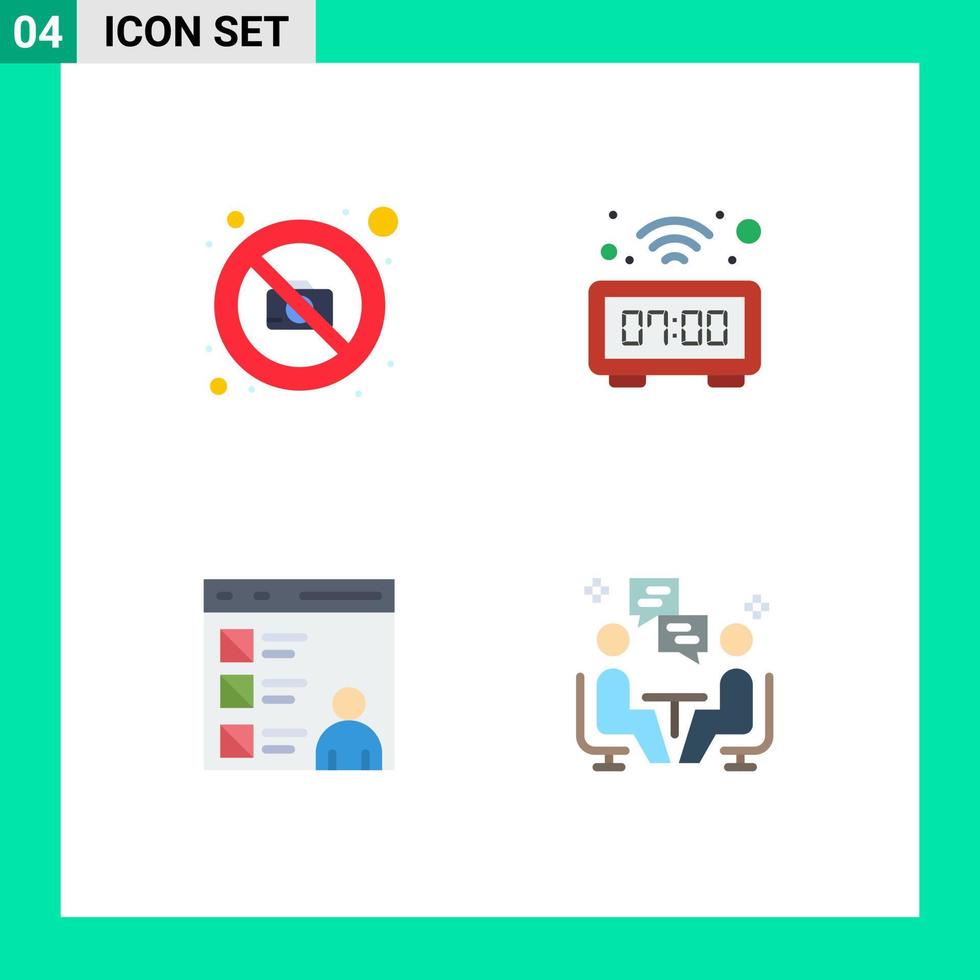pack d'icônes vectorielles stock de 4 signes et symboles de ligne pour le tableau de photographie du navigateur de caméra développer des éléments de conception vectoriels modifiables vecteur
