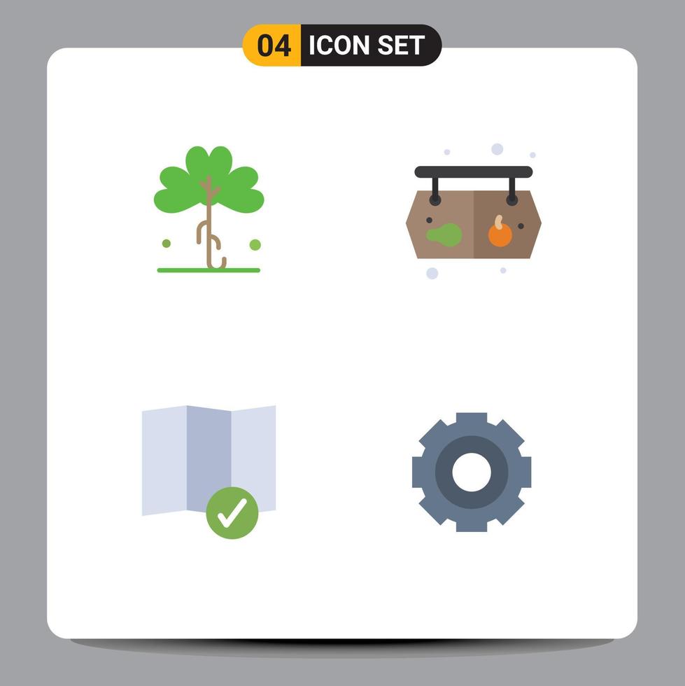 ensemble de 4 symboles d'icônes d'interface utilisateur modernes signes pour vérifier le trèfle dans les éléments de conception vectoriels modifiables de la carte du supermarché irlandais vecteur
