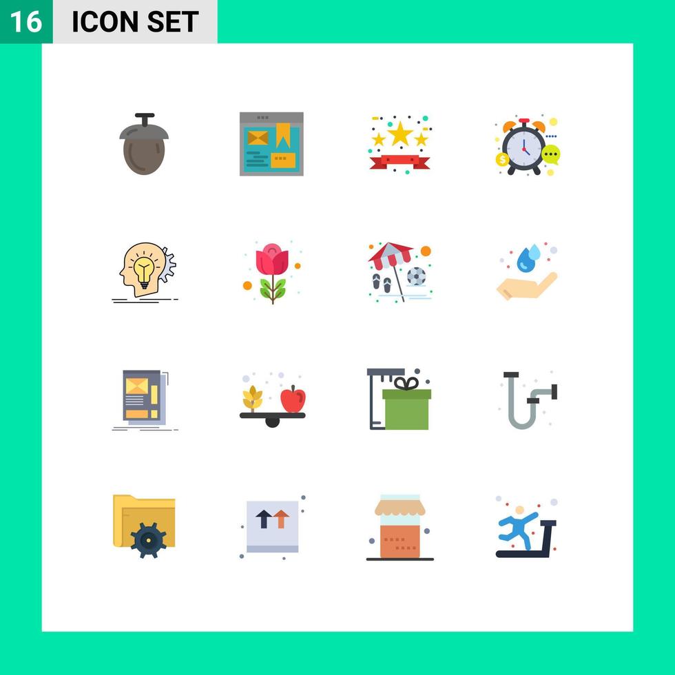 ensemble de 16 symboles d'icônes d'interface utilisateur modernes signes de créativité montre commerce temps argent pack modifiable d'éléments de conception de vecteur créatif