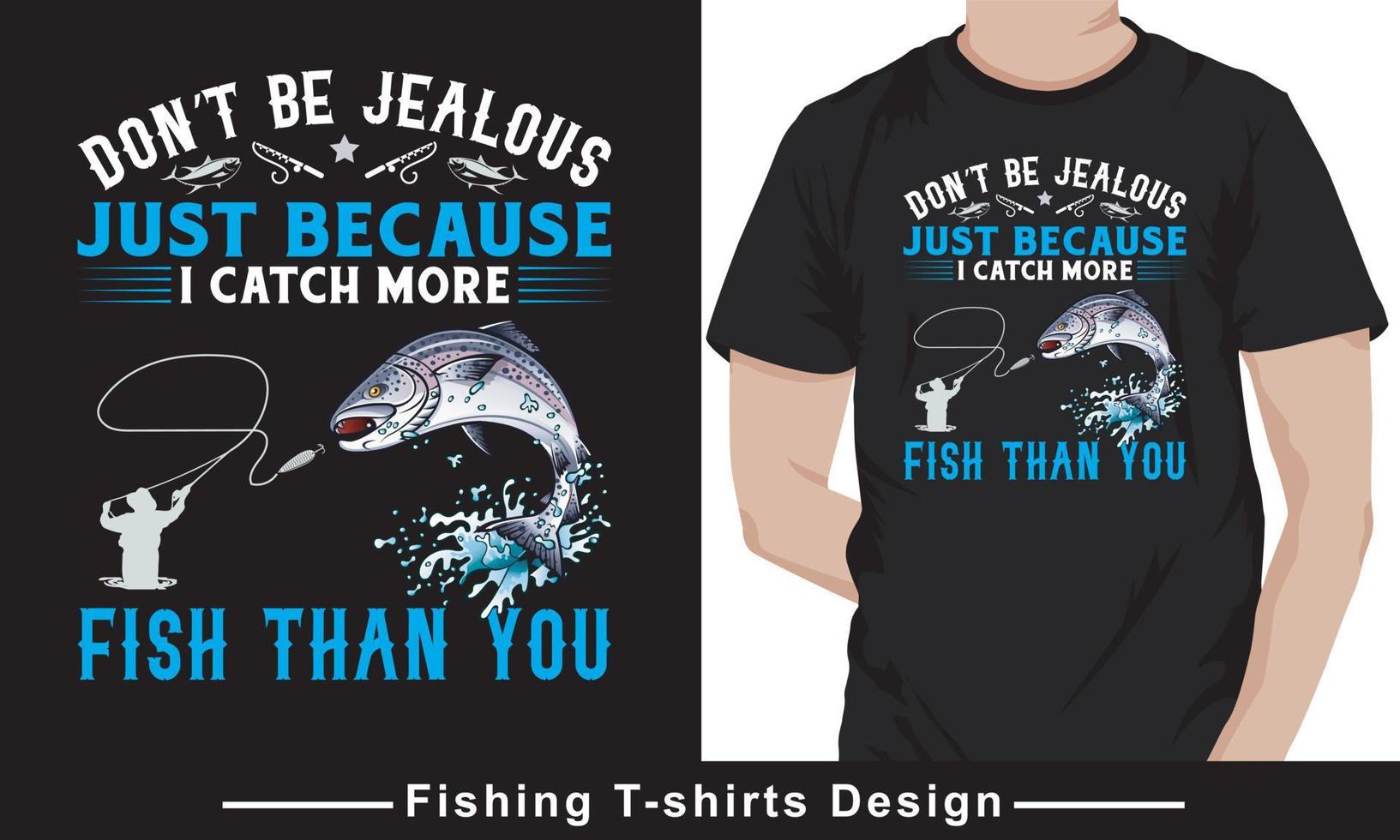 modèle de conception de t-shirt vectoriel de typhographie de devis de pêche.