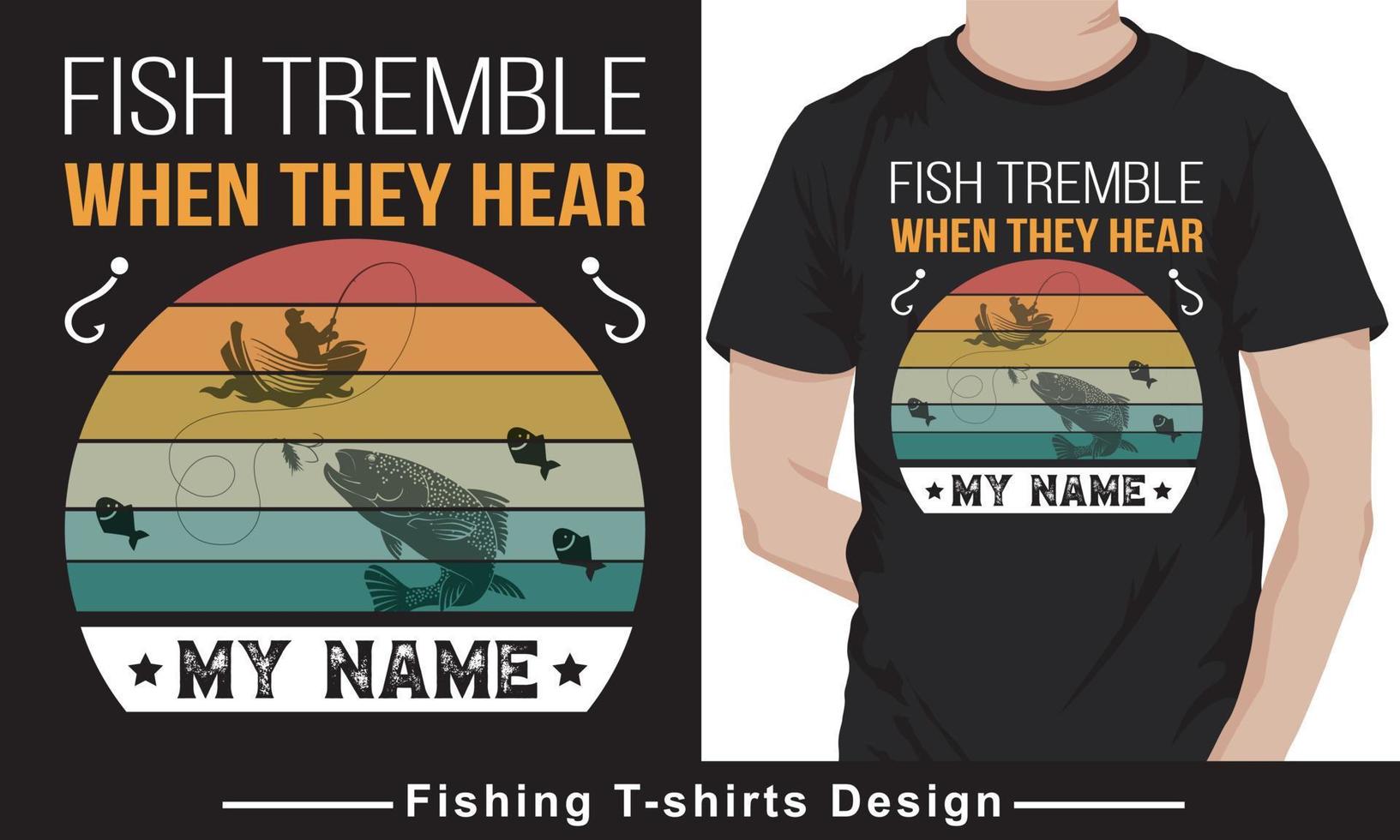 modèle de conception de t-shirt vectoriel de typhographie de devis de pêche.