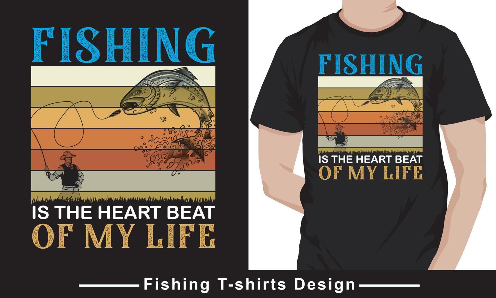 vecteur de conception de t-shirt de pêche pro