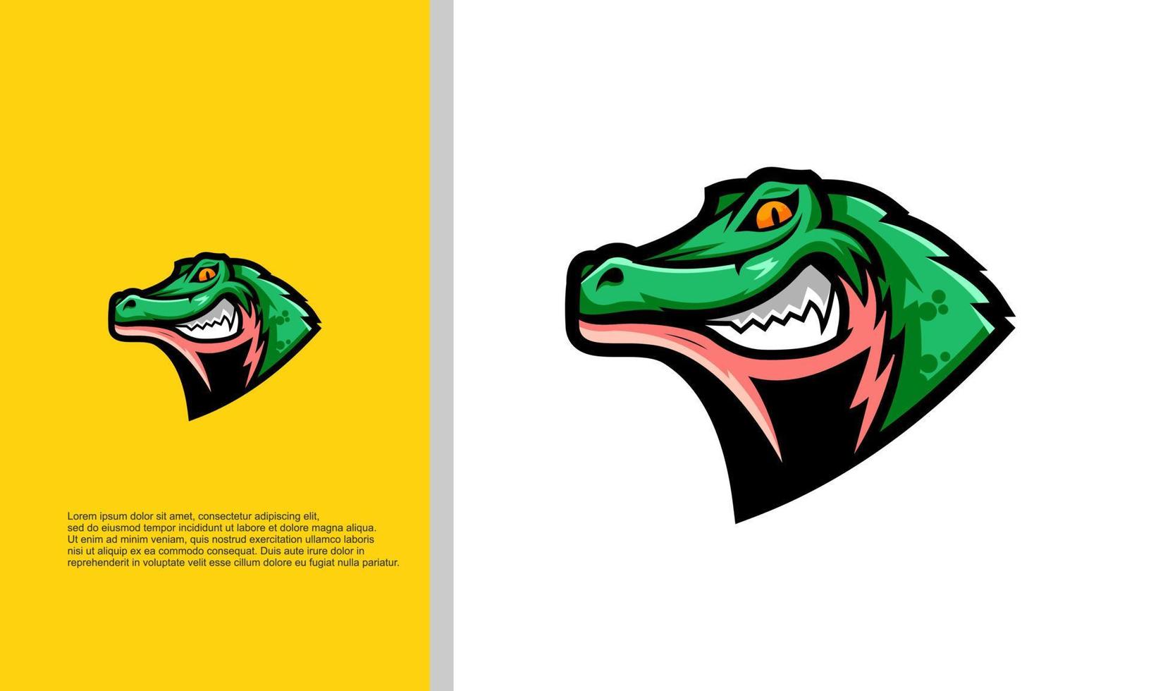 logo illustration graphique vectoriel de tête de crocodile