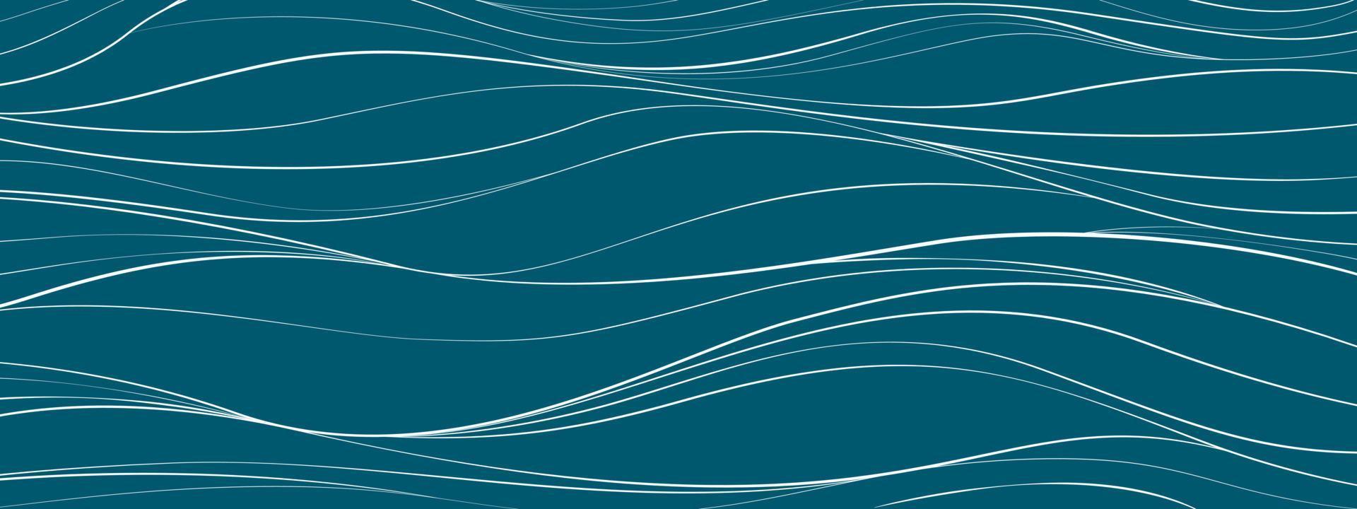 modèle de fond de texture abstraite de l'eau, de la mer, de l'aqua, de l'océan, de la rivière ou de la montagne. doodle courbe de ligne ondulée sans couture vague linéaire forme libre répétition motif bande ondulation. conception d'illustration vectorielle plane vecteur