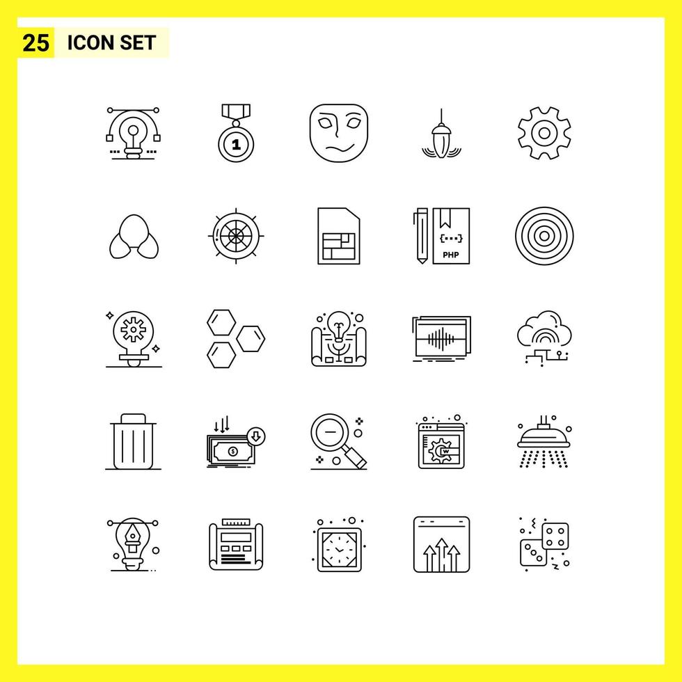25 icônes créatives signes et symboles modernes de masque d'instrument de position de mesure de plomb éléments de conception vectoriels modifiables vecteur