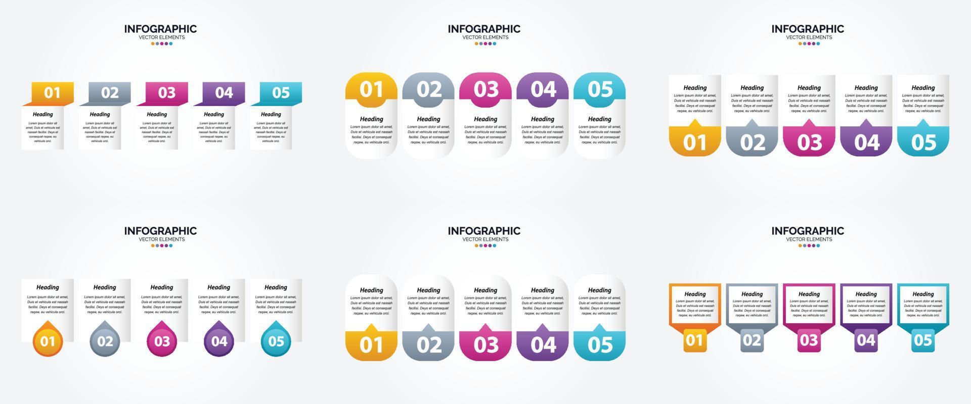 ensemble de conception plate d'infographie d'illustration vectorielle pour la brochure publicitaire et le magazine vecteur