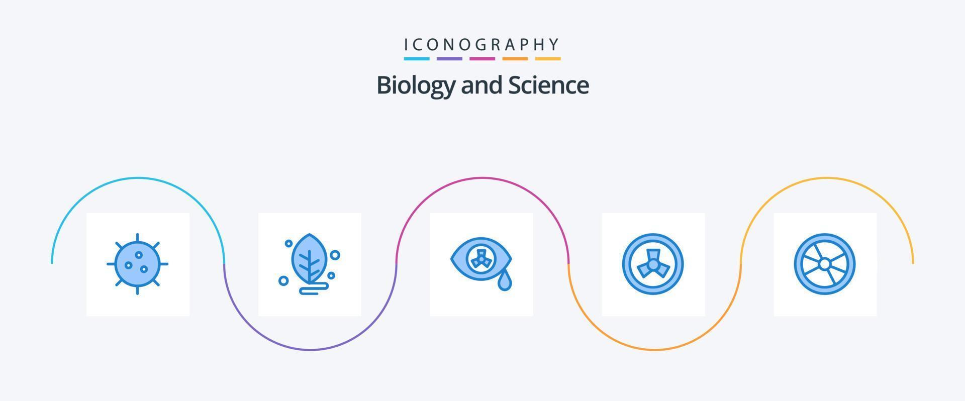 pack d'icônes bleu biologie 5 comprenant. expérience. science. danger. la biologie vecteur