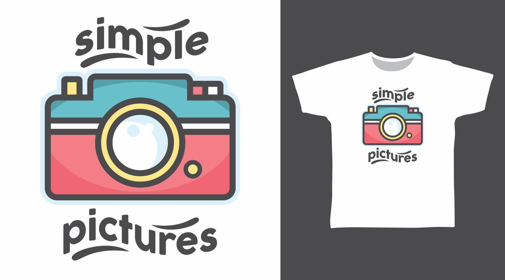 image simple de la conception de t-shirt d'illustration vectorielle de caméra et d'autres utilisations. vecteur