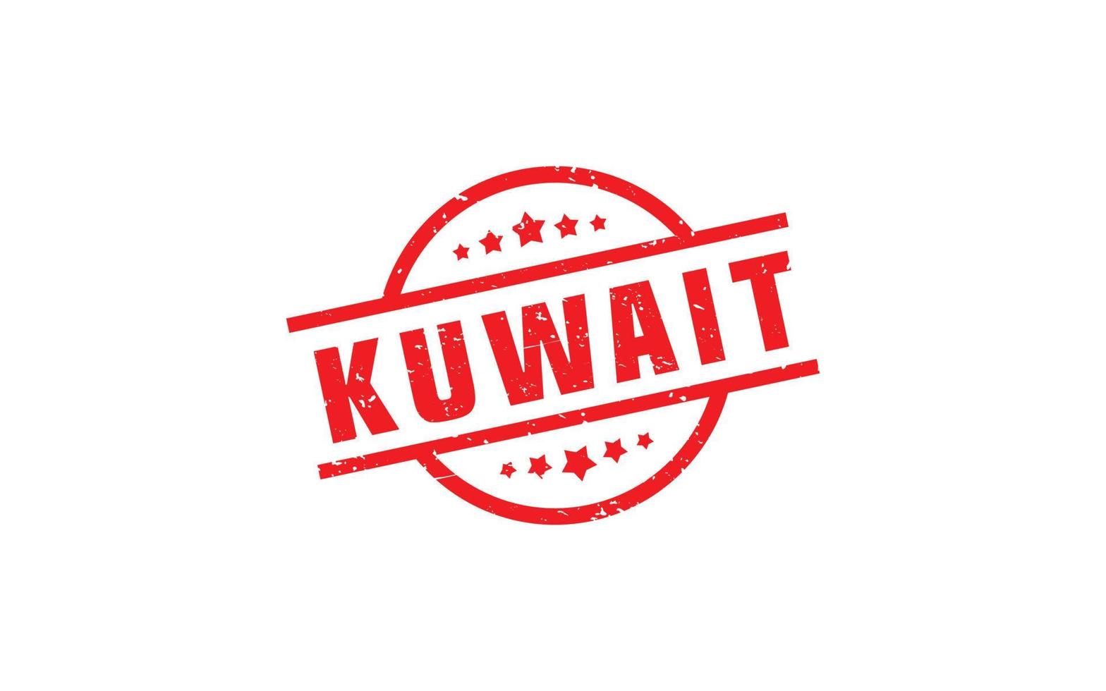 Timbre Koweït en caoutchouc avec style grunge sur fond blanc vecteur