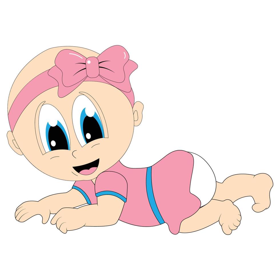 graphique de dessin animé mignon bébé fille vecteur