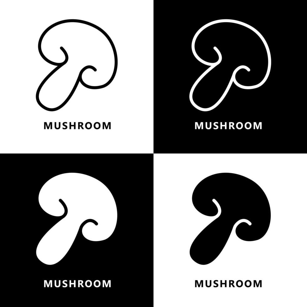 logo d'icône de plante de champignon. vecteur d'illustration de symbole de champignon de cuisine