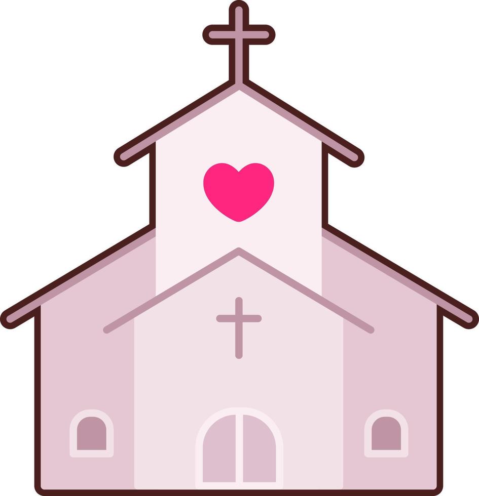 église avec coeur vecteur