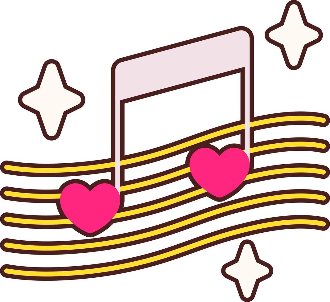 notes de musique coeur vecteur