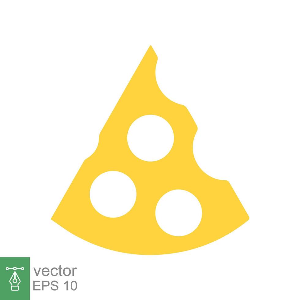 icône de fromage. style plat simple. tranche de fromage, morceau de fromage cheddar jaune, concept alimentaire. illustration vectorielle isolée sur fond blanc. ep 10. vecteur
