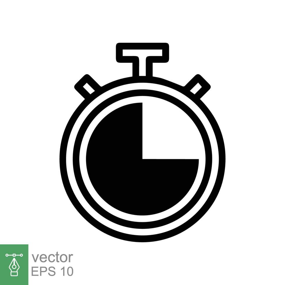 icône du chronomètre. style plat simple. arrêt de l'horloge, minuterie, alarme, compteur, signe du chronomètre, concept de gestion. illustration vectorielle isolée sur fond blanc. ep 10. vecteur