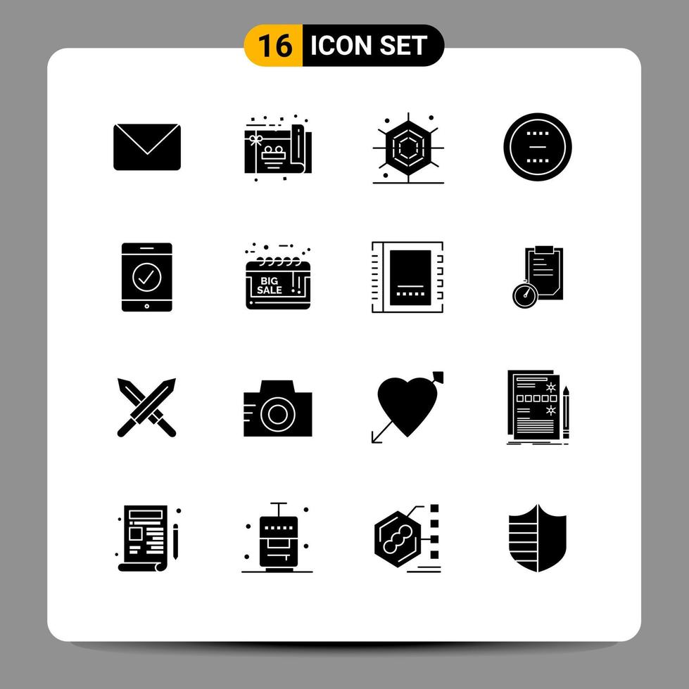 interface utilisateur pack de 16 glyphes solides de base du calendrier vacances complètes moins supprimer les éléments de conception vectoriels modifiables vecteur