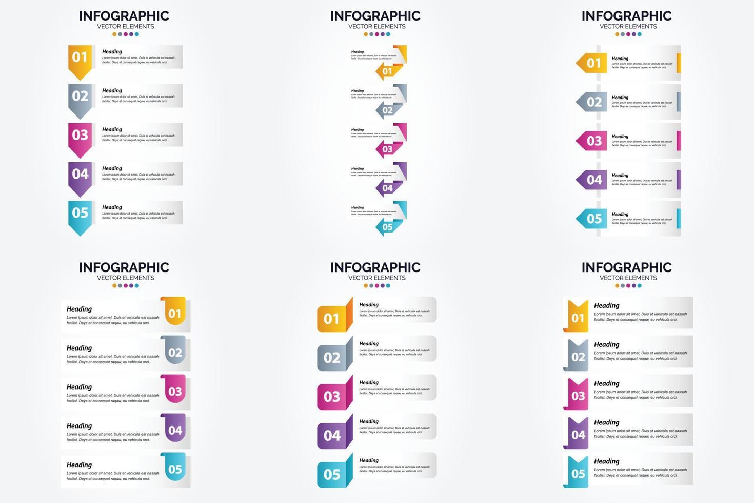 ensemble de conception plate d'infographie d'illustration vectorielle pour la brochure publicitaire et le magazine vecteur