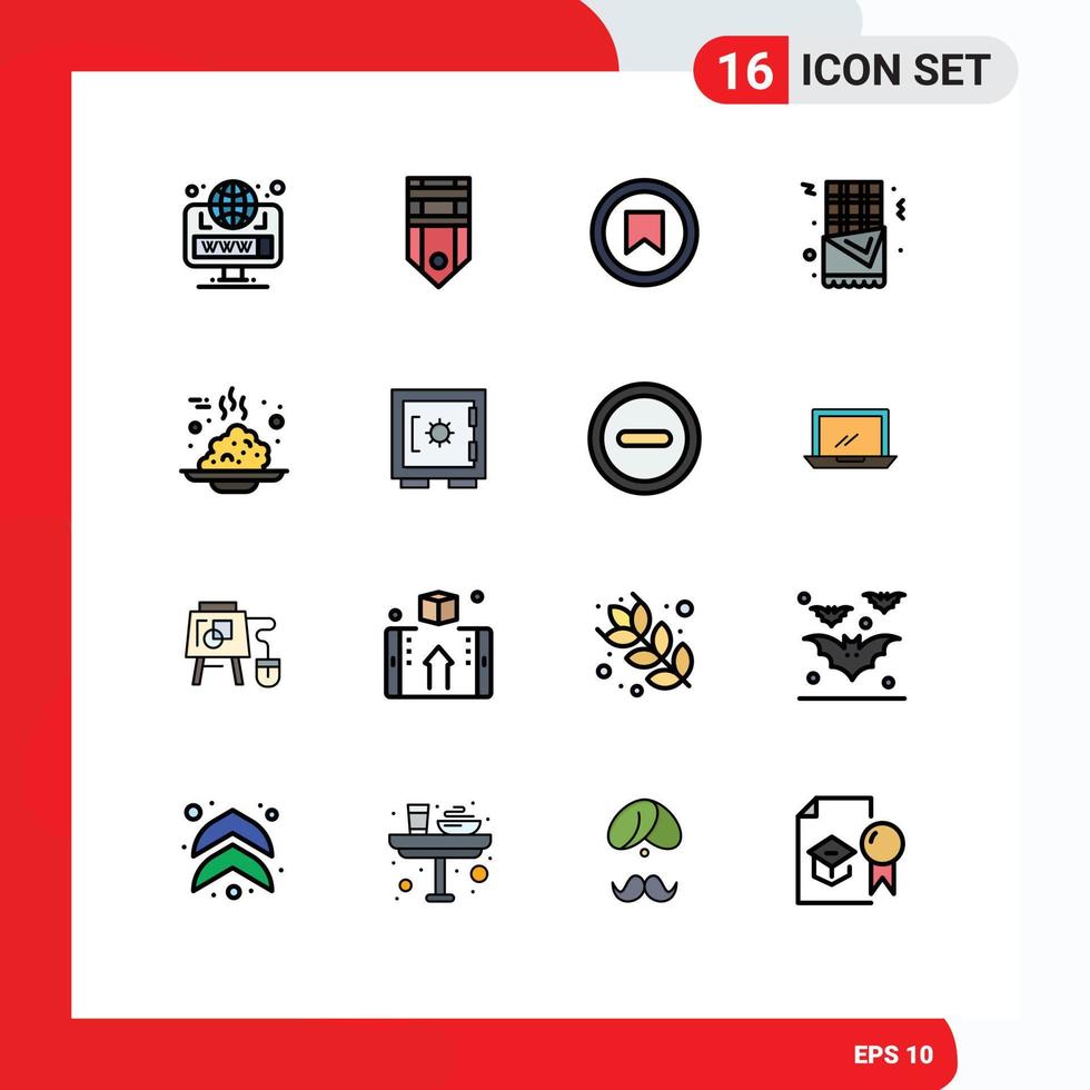 16 icônes créatives signes et symboles modernes de l'étiquette de nourriture de café éléments de conception de vecteur créatif modifiables par l'utilisateur de la restauration rapide