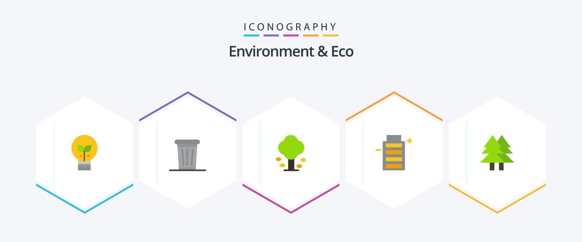 environnement et pack d'icônes plates eco 25, y compris noël. énergie. environnement. écologie. arbre vecteur