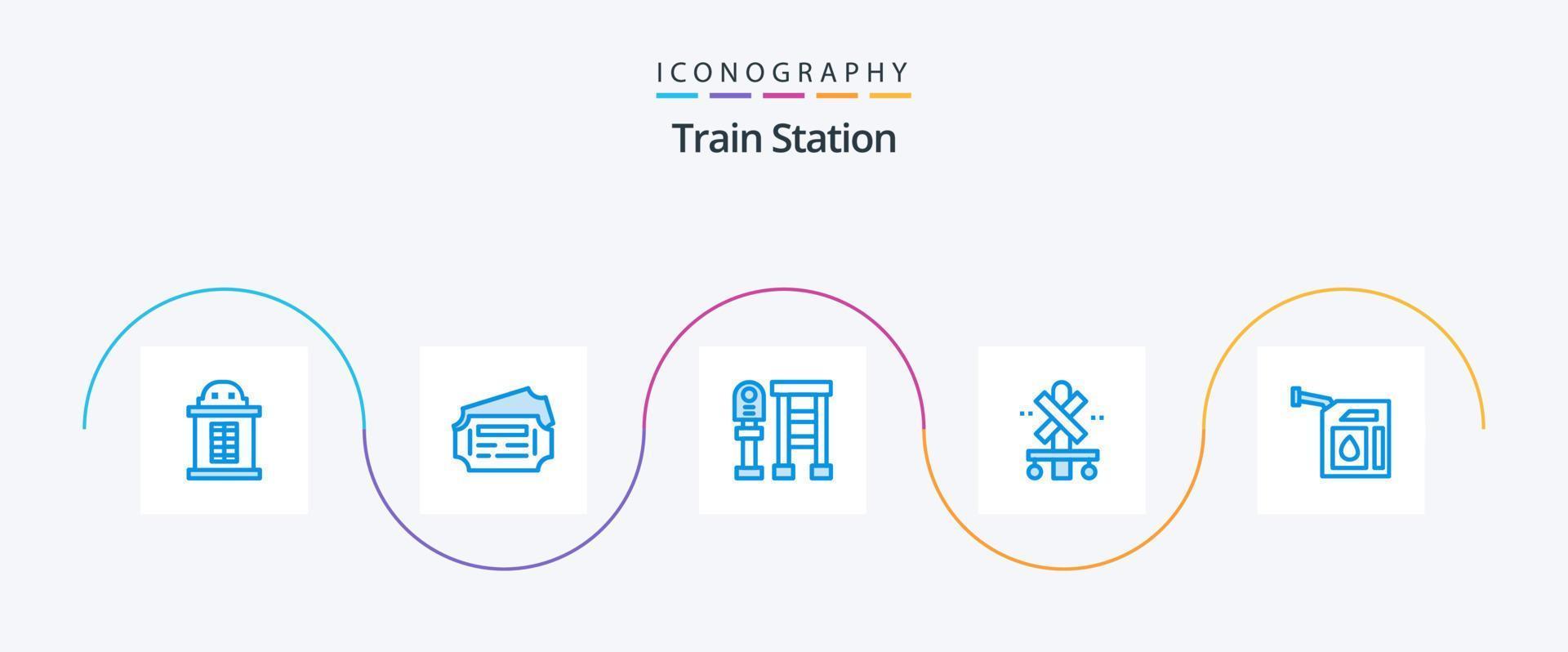 pack d'icônes bleues de la gare 5, y compris la gare. gaz. station. auto. station vecteur