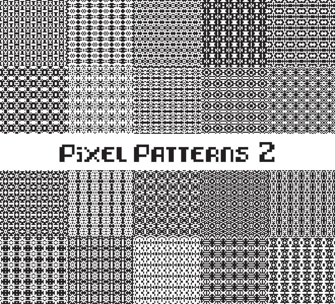 motif de pixels sans couture, couleur noir et blanc. motifs définis dans un design rétro. vecteur