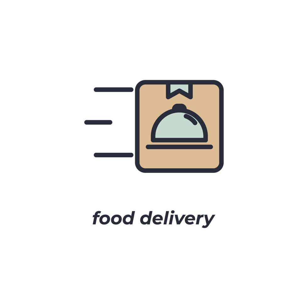 signe vecteur symbole de livraison de nourriture est isolé sur un fond blanc. couleur de l'icône modifiable.