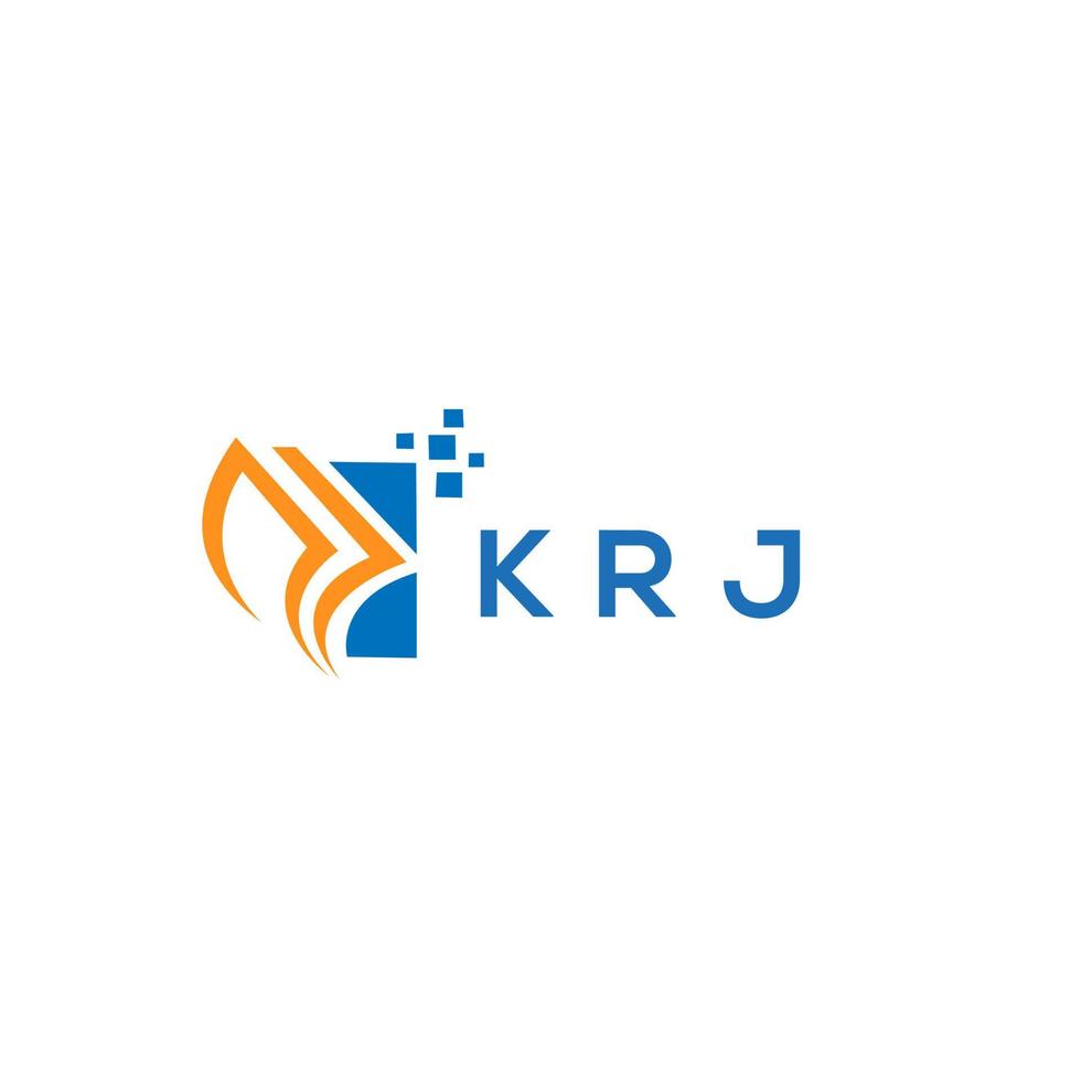 création de logo de comptabilité de réparation de crédit krj sur fond blanc. krj initiales créatives croissance graphique lettre logo concept. création de logo de financement d'entreprise krj. vecteur