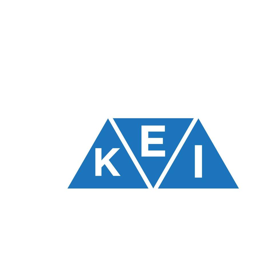 création de logo en forme de triangle eki sur fond blanc. concept de logo de lettre initiales créatives eki. vecteur