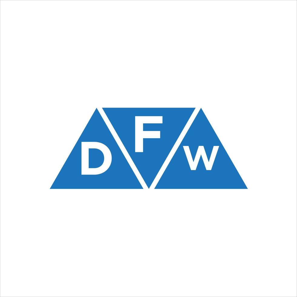 création de logo en forme de triangle fdw sur fond blanc. concept de logo de lettre initiales créatives fdw. vecteur