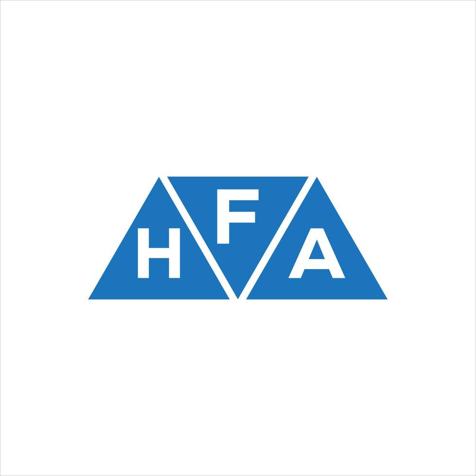 création de logo en forme de triangle fha sur fond blanc. concept de logo de lettre initiales créatives fha. vecteur