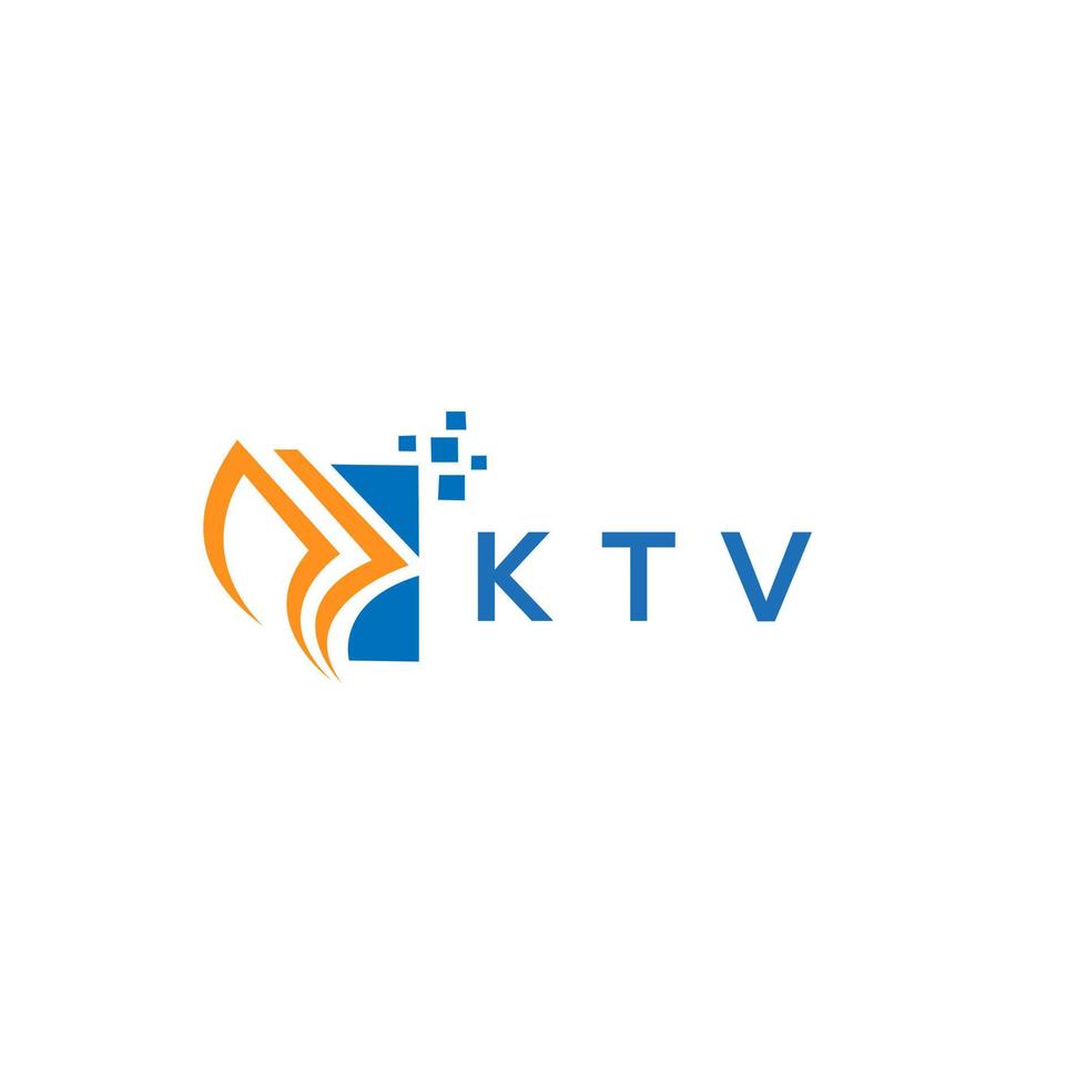 création de logo de comptabilité de réparation de crédit ktv sur fond blanc. concept de logo de lettre de graphique de croissance des initiales créatives ktv. création de logo de financement d'entreprise ktv. vecteur