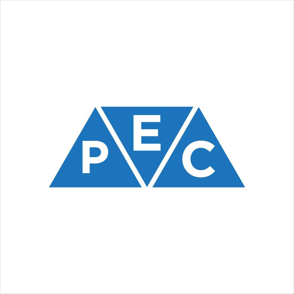 création de logo en forme de triangle epc sur fond blanc. concept de logo de lettre initiales créatives epc. vecteur