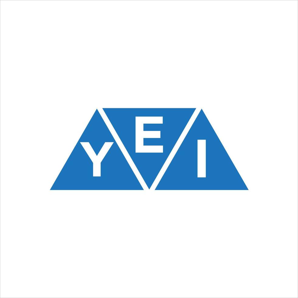 création de logo en forme de triangle eyi sur fond blanc. concept de logo de lettre initiales créatives eyi. vecteur