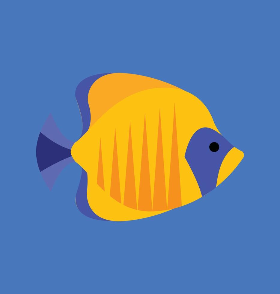 illustration graphique vectoriel de poisson avec fond bleu