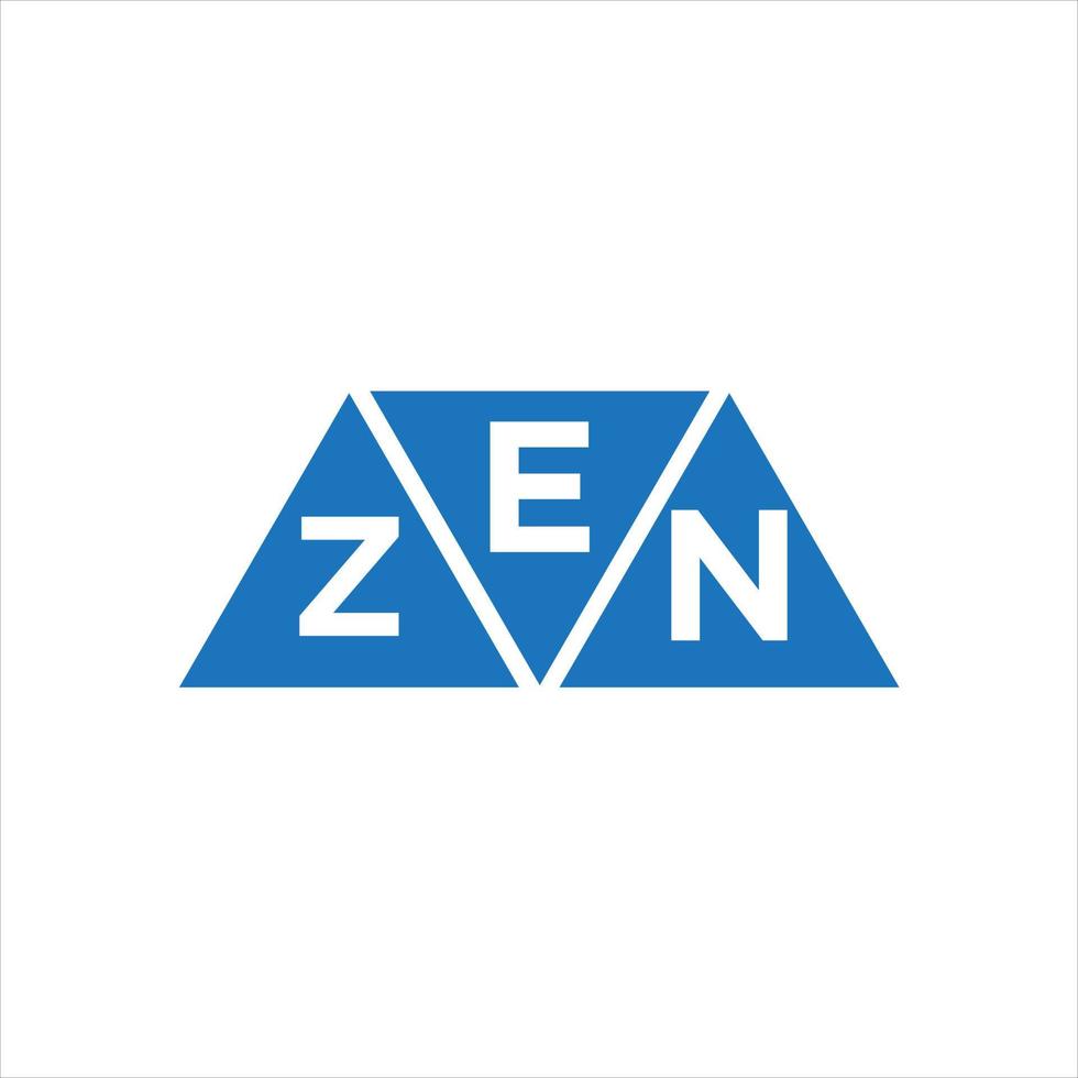 création de logo en forme de triangle ezn sur fond blanc. concept de logo de lettre initiales créatives ezn. vecteur