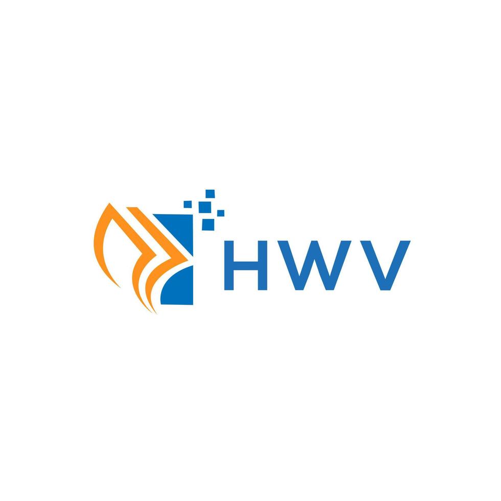 création de logo de comptabilité de réparation de crédit hwv sur fond blanc. hwv initiales créatives croissance graphique lettre logo concept. création de logo de financement d'entreprise hwv. vecteur