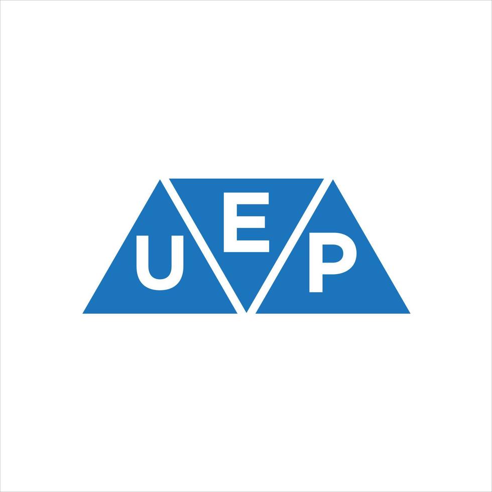 création de logo en forme de triangle eup sur fond blanc. concept de logo de lettre initiales créatives eup. vecteur