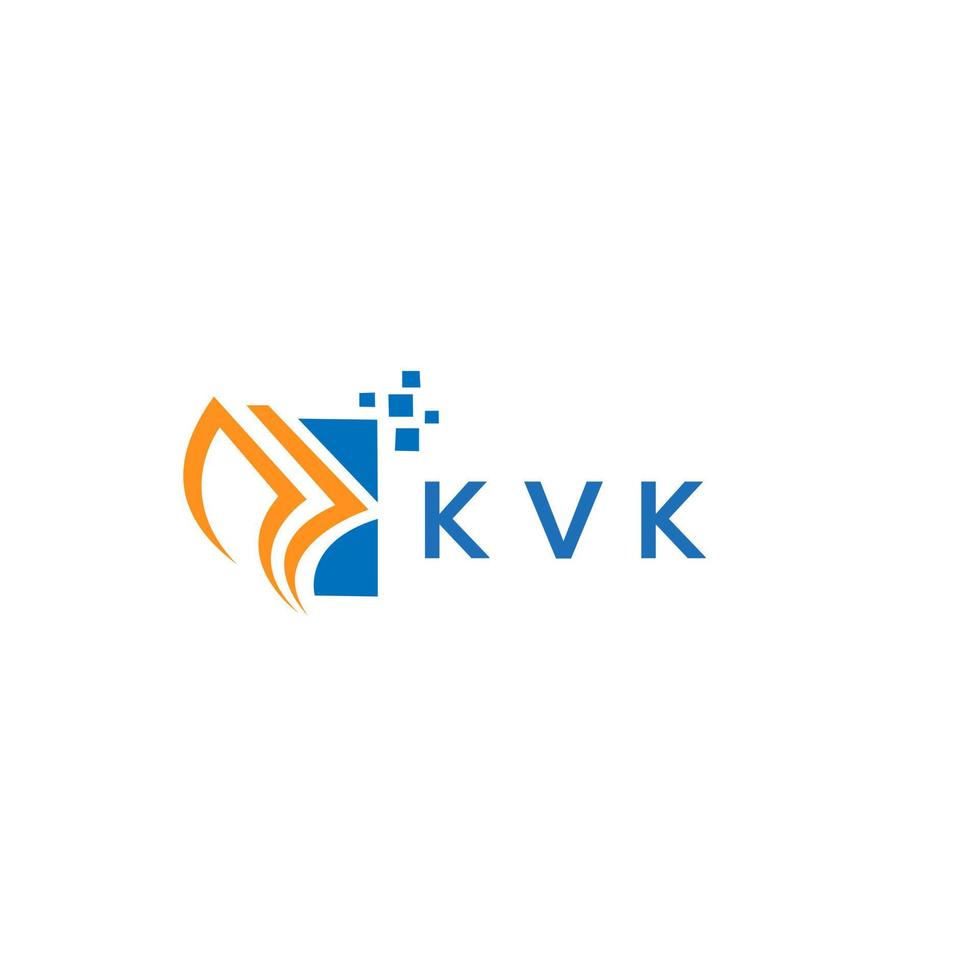 création de logo de comptabilité de réparation de crédit kvk sur fond blanc. kvk creative initiales croissance graphique lettre logo concept. création de logo de financement d'entreprise kvk. vecteur