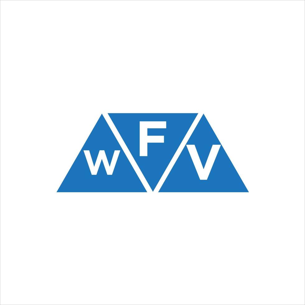 création de logo en forme de triangle fwv sur fond blanc. concept de logo de lettre initiales créatives fwv. vecteur