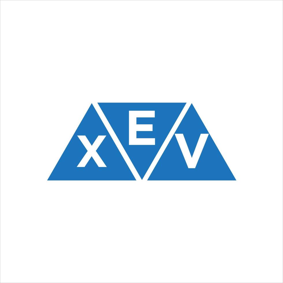 création de logo en forme de triangle exv sur fond blanc. concept de logo de lettre initiales créatives exv. vecteur